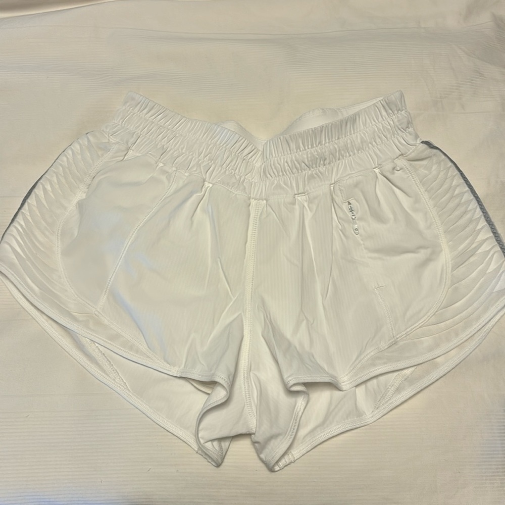 White Lululemon running short size 6